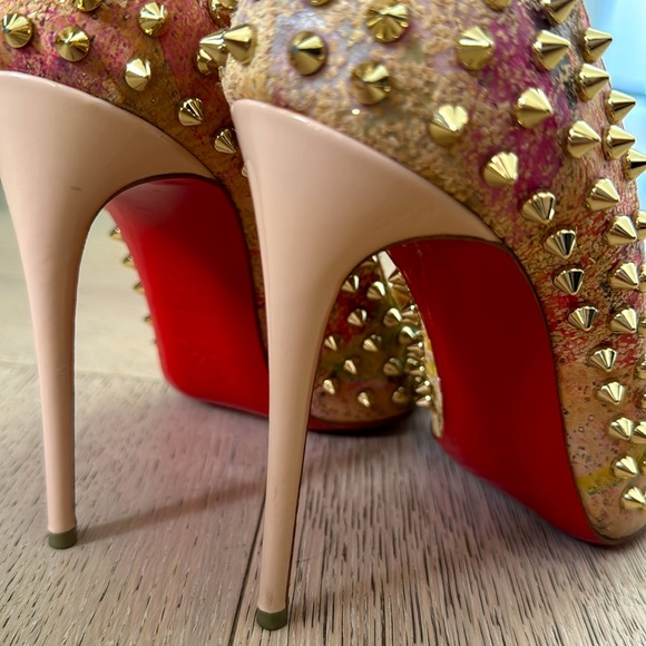 Christian Louboutin spikes heels super cool rare limited edition size 40 1/2 - Picture 3 of 7